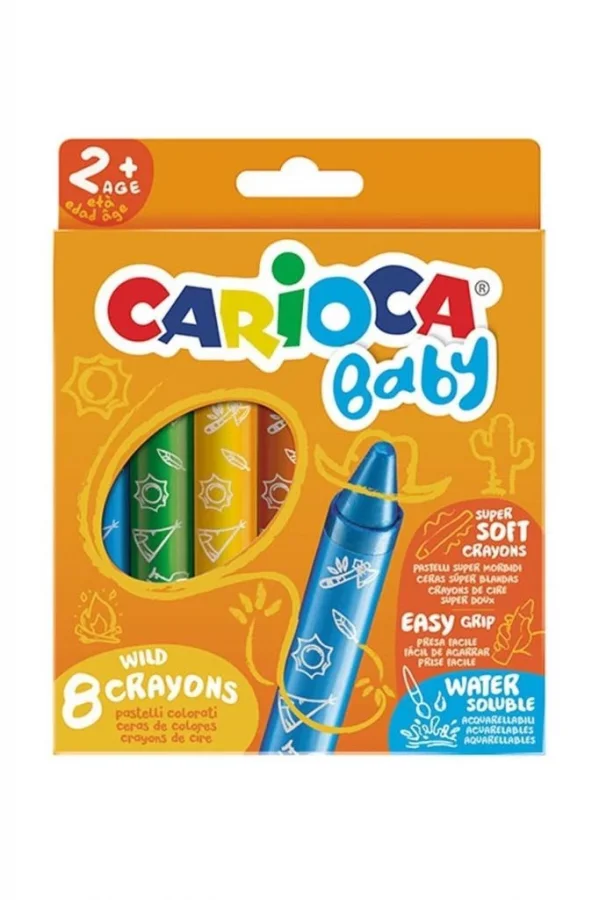Nessiworld  Carioca Jumbo Bebek Elleri Kirletmeyen Pastel Boya Kalemi 8Li