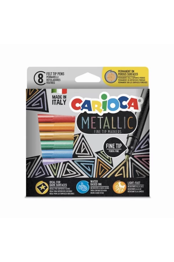 Nessiworld  Carioca Metalik Keçeli Kalem 8Li