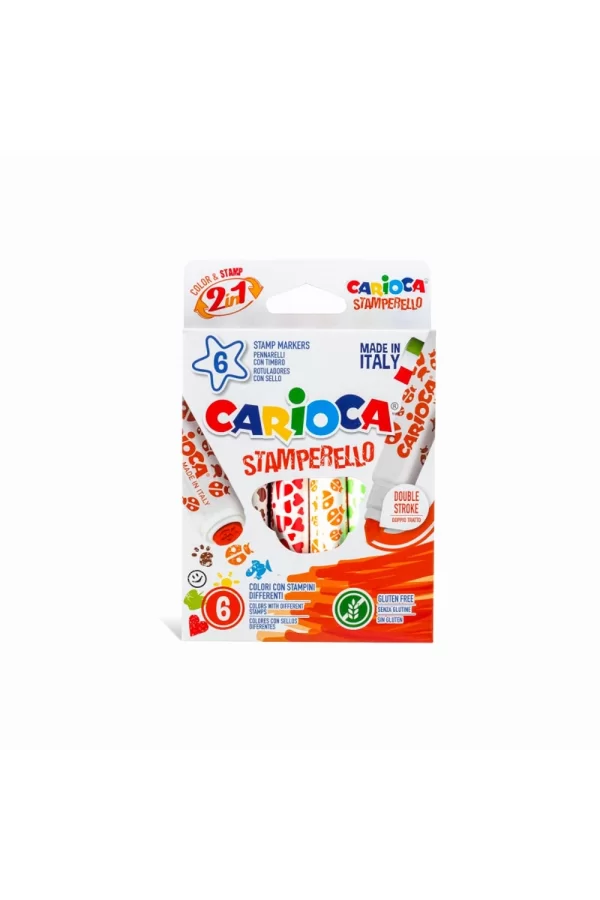 Nessiworld  Carioca Stamperello Yıkanabilir Keçeli Boya Kalemi 6Lı