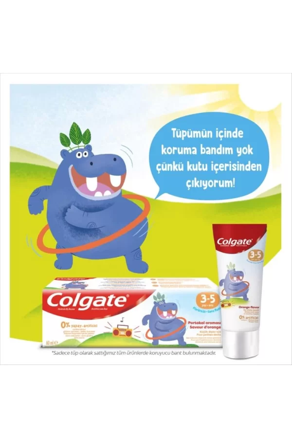 Nessiworld  Colgate Kids Portakal Aromalı Florürsüz Diş Macunu 3-5 Yaş 60 ml