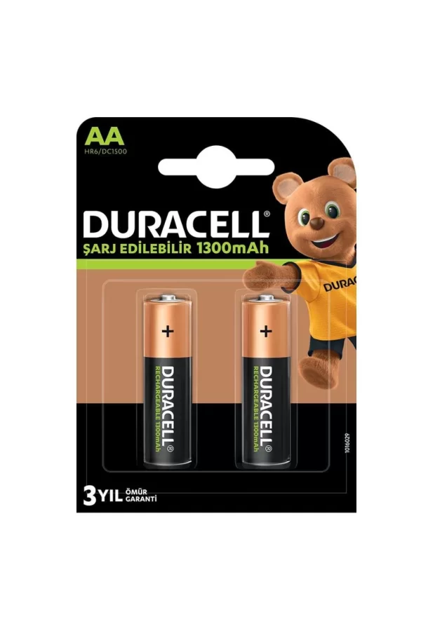 Nessiworld  Duracell Şarj Edilebilir Pil 2Li AA 1300 mAh