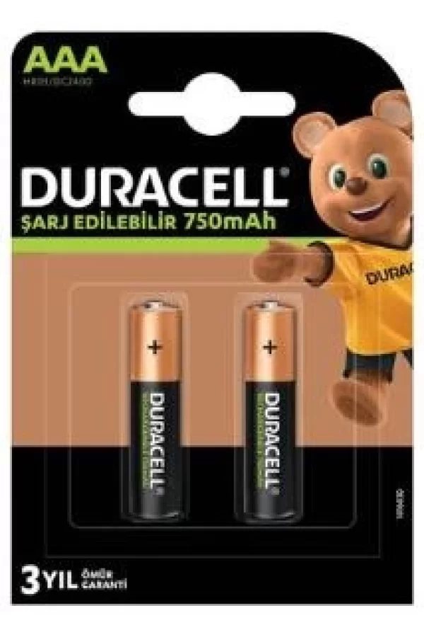 Nessiworld  Duracell Şarj Edilebilir Pil 2Li AAA 750 mAh