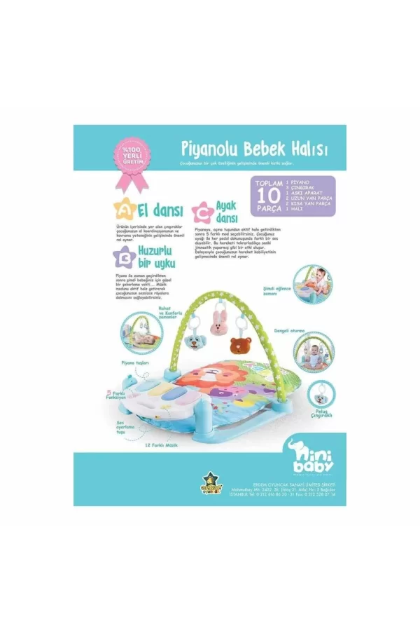Nessiworld  ER-111 Pianolu Bebek Halısı -Erdem Oyuncak