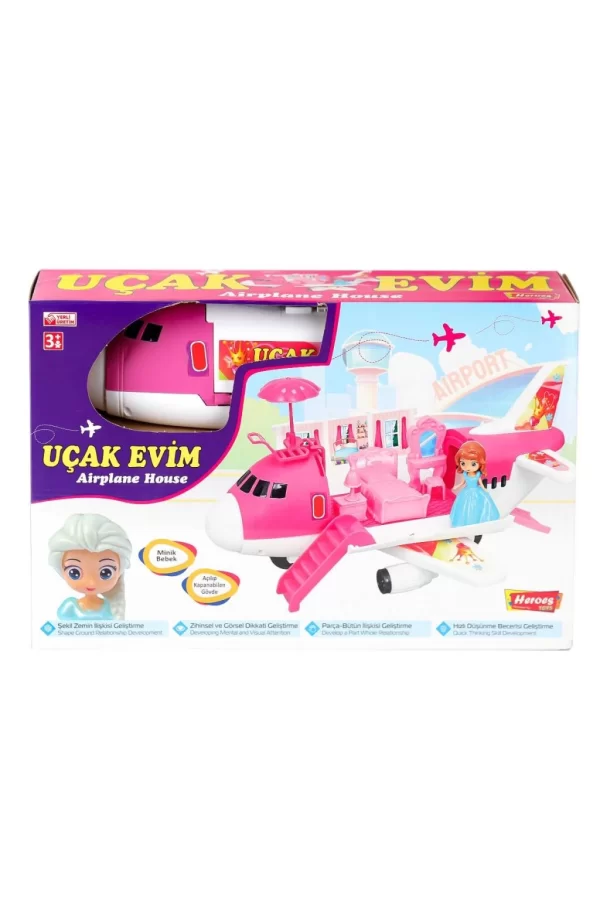 Nessiworld  ERN-2013 Heroes Toys Uçak Ev Bebek Seti - Eren Oyuncak
