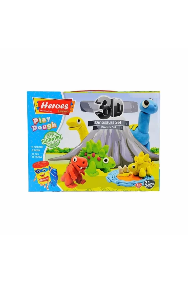 Nessiworld  ERN-568 Heroes 3D Dinazor Oyun Hamur Seti - Eren Oyuncak