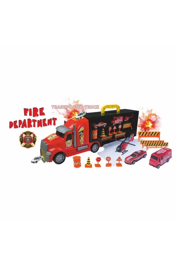 Nessiworld  ERN-875 Heroes Toys Çantalı İtfaiye Taşıyıcı Tır Seti - Eren Oyuncak