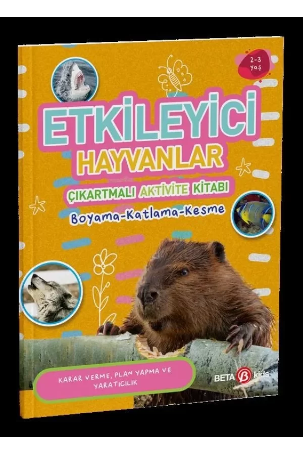 Nessiworld  Etkileyici Hayvanlar Çıkartmalı Aktivite Kitabı Boyama-Katlama-Kesme