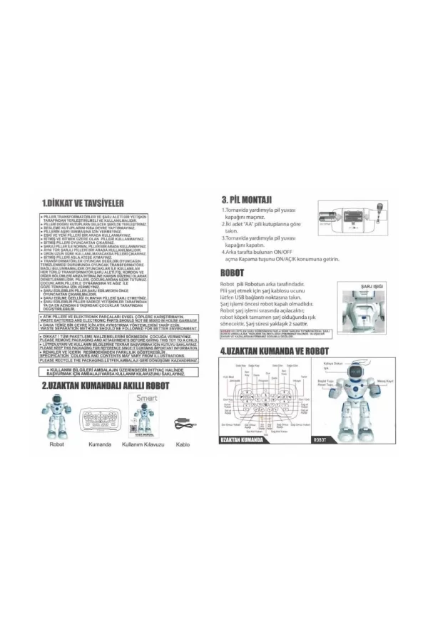 Nessiworld  GAW--1088 Kumandalı İnteraktif Şarjlı Eğitici Eğlendirici Akıllı Büyük Robot