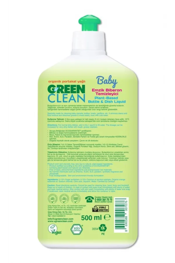 Nessiworld  Green Clean Baby Bitkisel Emzik Biberon Temizleyici 500 ml