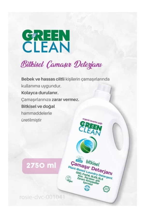 Nessiworld  Green Clean Bitkisel Çamaşır Deterjanı 2750 ml (55 Yıkama)