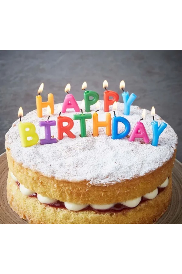 Nessiworld  Happy Birthday Yazılabilen Rengarenk Doğum Günü Mumu
