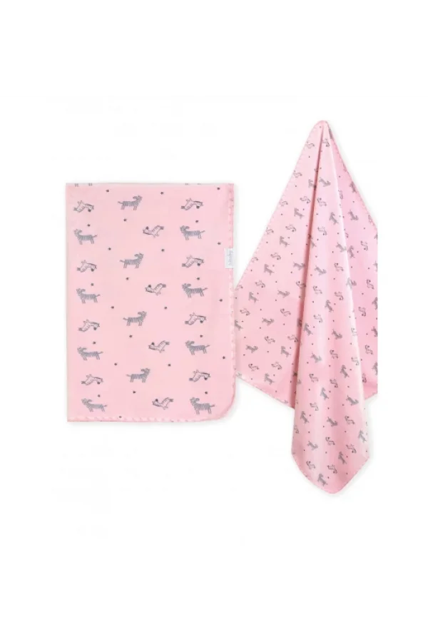 Nessiworld    Happy Zebra Land Fluffy Bebek Battaniye 64529 Pembe