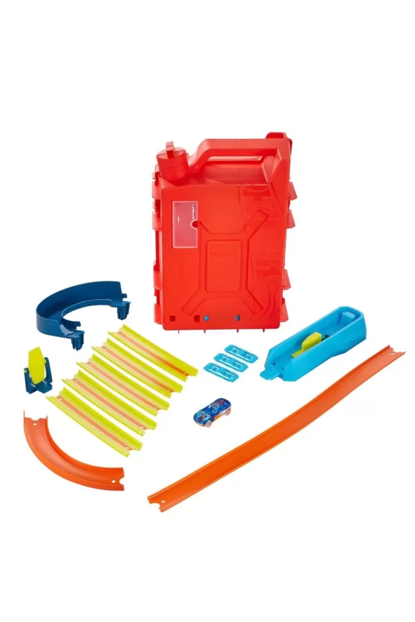 Nessiworld HDX78 HW Track Builder Benzin Bidonu Akrobasi Seti, Hot Wheels Track Builder