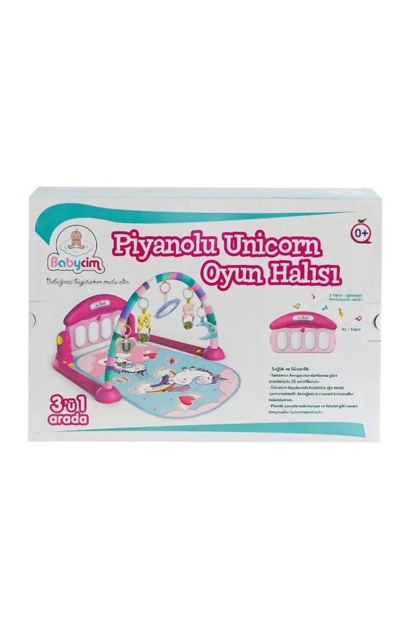 Nessiworld  HE0632 HE0639 Pink Babycim Unicorn Pianolu Oyun Halısı -Birliktoys