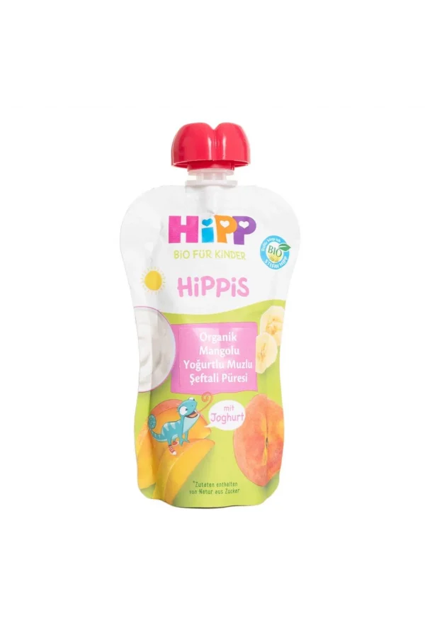 Nessiworld  Hipp Organik Mangolu Yoğurtlu Muzlu Şeftali Püresi 100 Gr