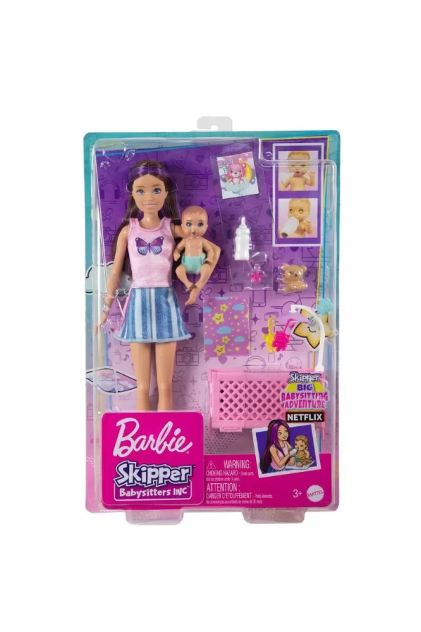 Nessiworld  HJY33 Mavi Saçlı Skipper Bebek Bakıcısı  ve Oyun Seti