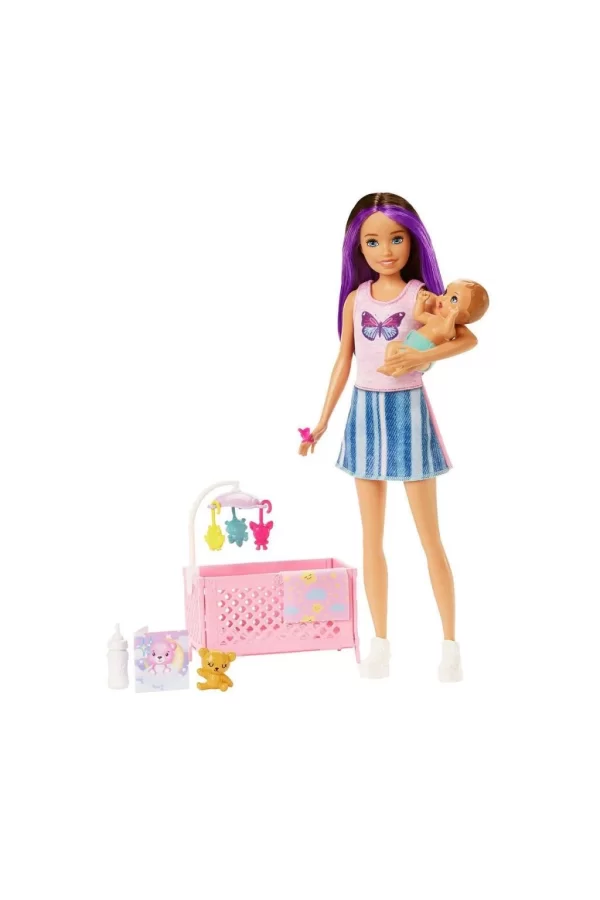Nessiworld  HJY33 Mavi Saçlı Skipper Bebek Bakıcısı  ve Oyun Seti