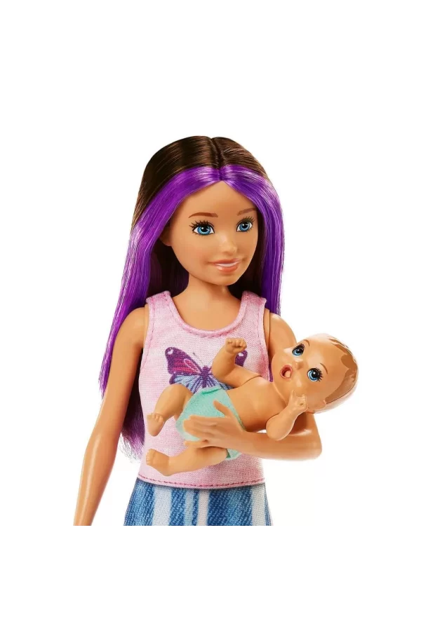 Nessiworld  HJY33 Mavi Saçlı Skipper Bebek Bakıcısı  ve Oyun Seti