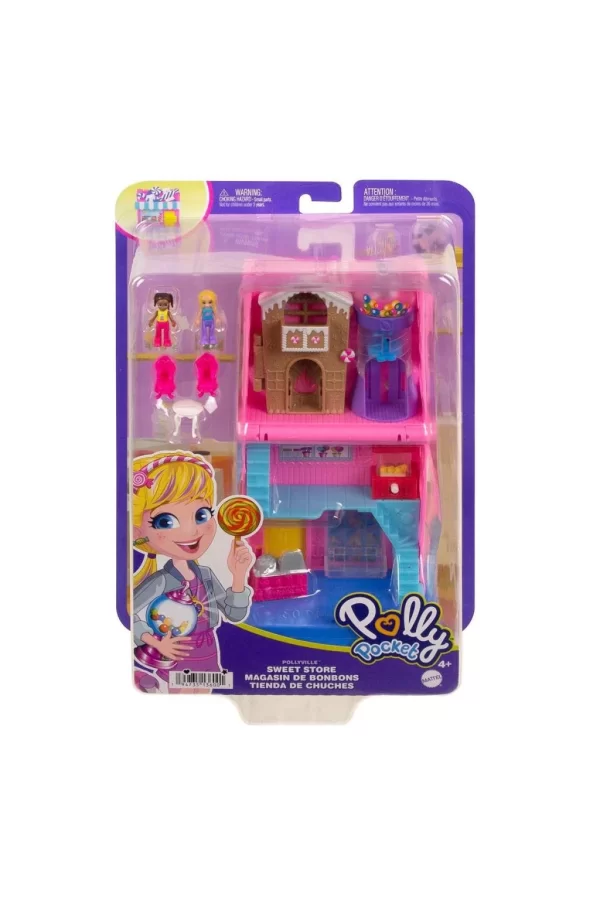 Nessiworld  HNB03 Polly Pocket Pollyville Şeker Dükkanı Oyun Seti