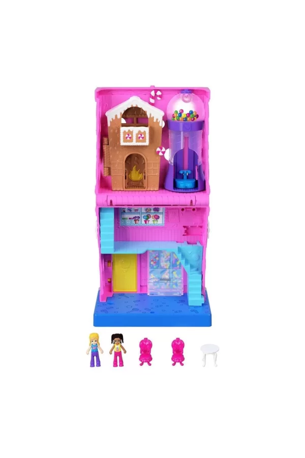 Nessiworld  HNB03 Polly Pocket Pollyville Şeker Dükkanı Oyun Seti