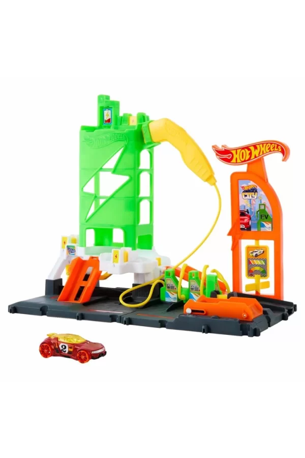 Nessiworld  Hot Wheels Elektrikli Araç Şarj İstasyonu Oyun Seti HTN79