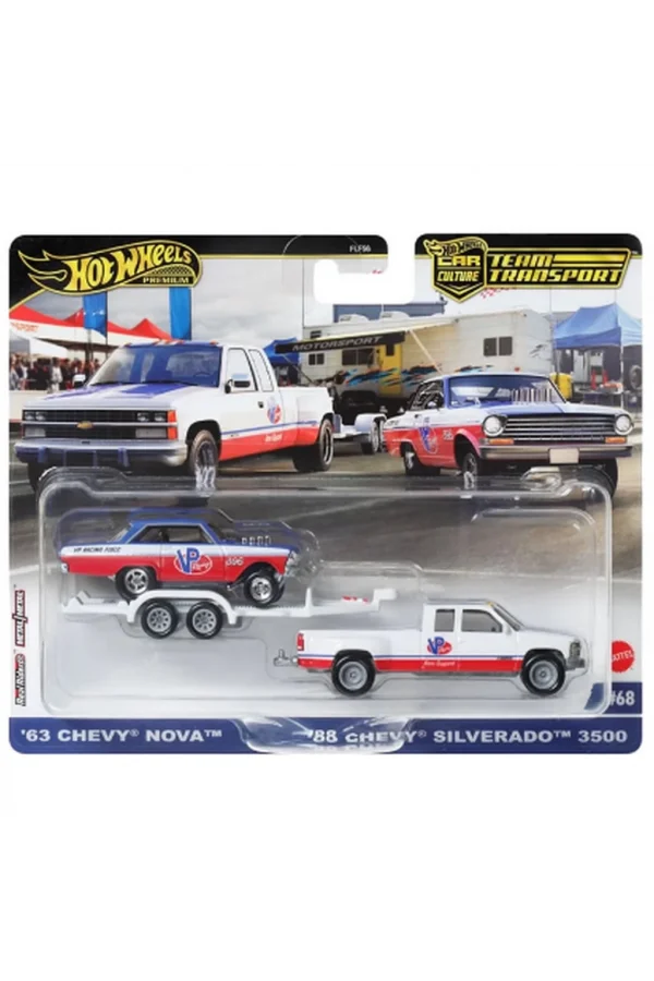 Nessiworld  Hot Wheels Team Transport 63 Nova 88 Chevy Silverado 3500 HRV42