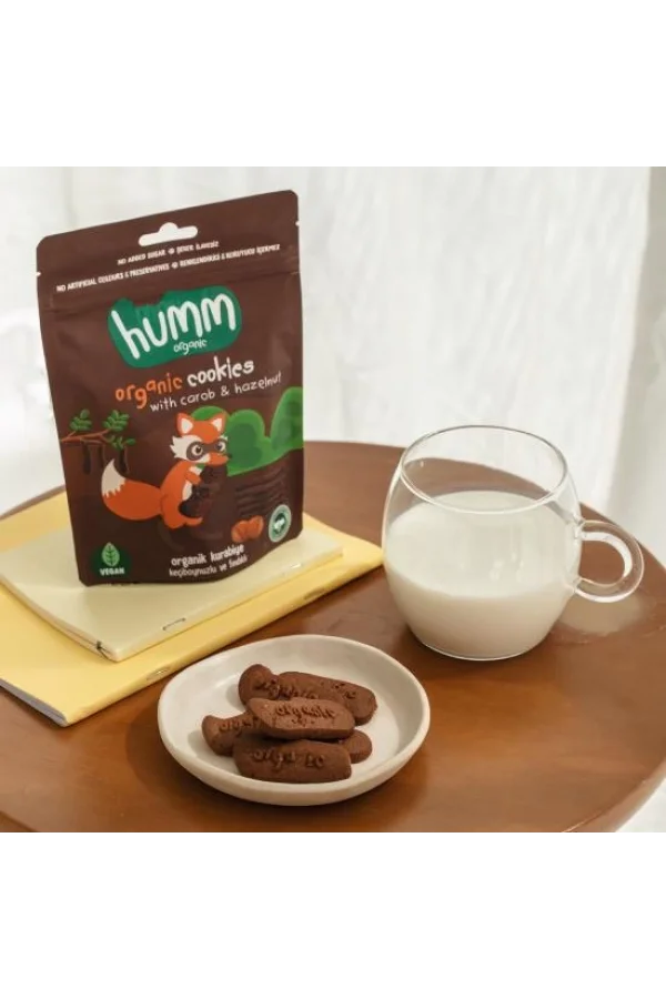 Nessiworld  Humm Organik Keçiboynuzlu ve Fındıklı Vegan Kurabiye 55 Gr