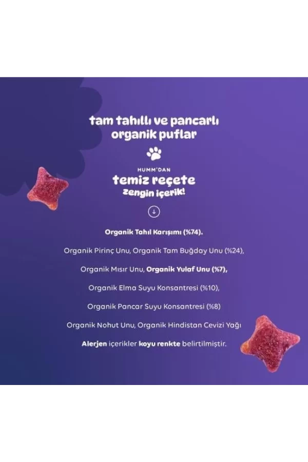 Nessiworld  Humm Organik Pancarlı ve Tam Tahıllı Puflar 30 Gr