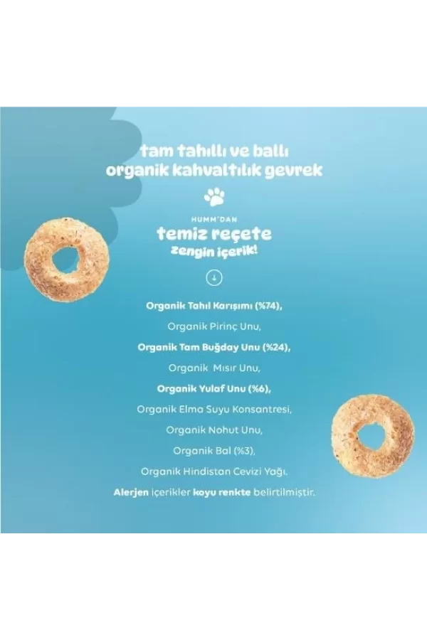 Nessiworld  Humm Organik Tam Tahıllı ve Ballı Kahvaltılık Gevrek 80 Gr
