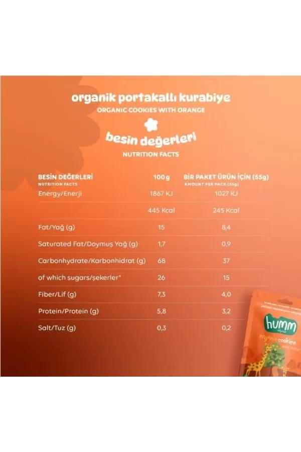 Nessiworld  Humm Organik Vegan Portakallı Kurabiye 55 Gr