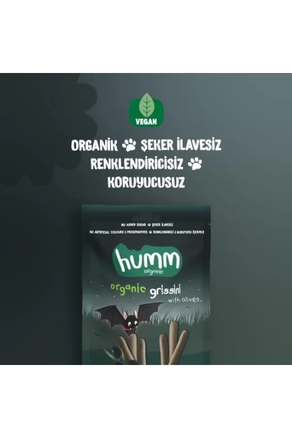 Nessiworld  Humm Organik Vegan Zeytinli Grissini 55 Gr