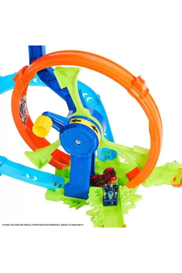 Nessiworld  JBX65 Hot Wheels Hızlı Fırlatma ve Döngü Parkuru Oyun Seti