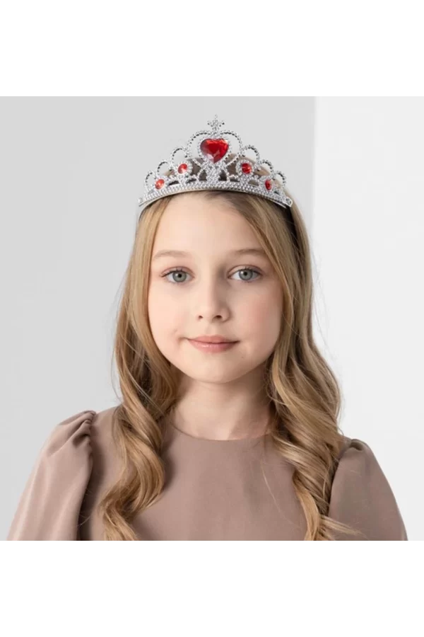 Nessiworld  Kalp Taşlı Kırmızı Renk Karlar Ülkesi Elsa Anna Frozen Tacı