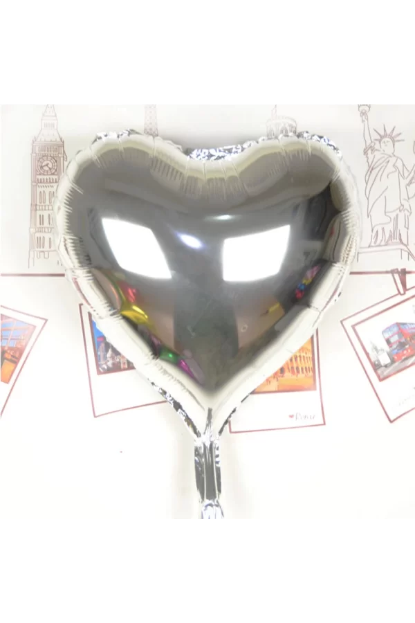 Nessiworld    Kalp Uçan Balon Folyo Gümüş 80 cm 32 inç