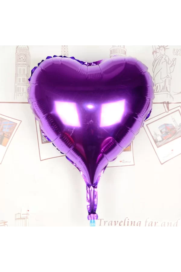 Nessiworld  Kalp Uçan Balon Folyo Mor 80 cm 32 inç