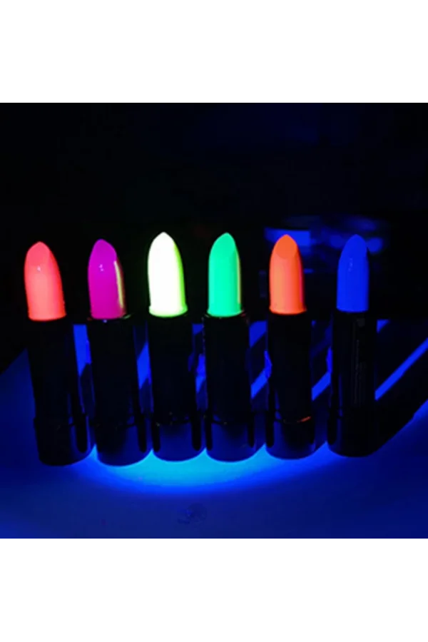 Nessiworld Karanlıkta Parlayan Yanan UV Neon Ruj Yüz Boyama 6 Adet 6 Renk