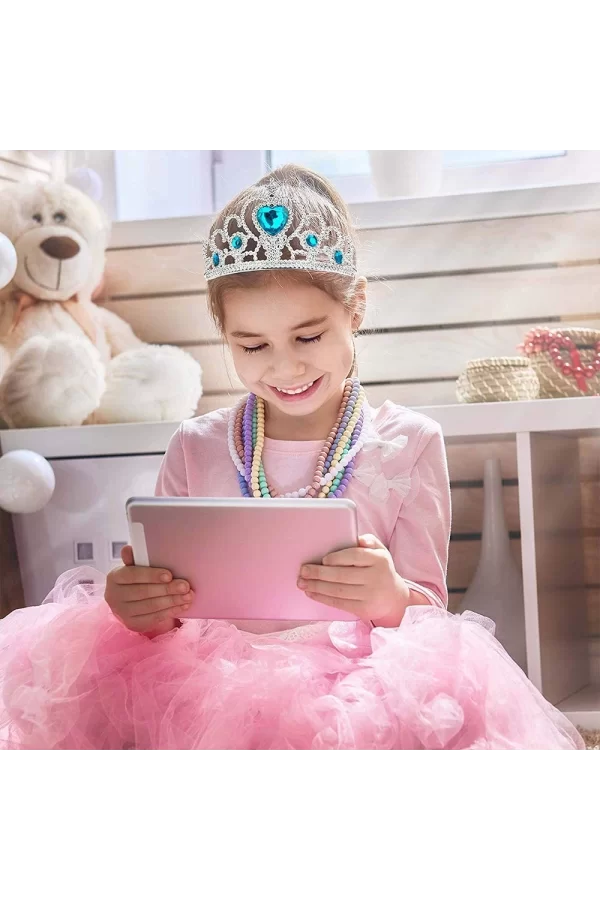 Nessiworld  Karlar Ülkesi Mavi Kalpli Taşlı Elsa Tacı