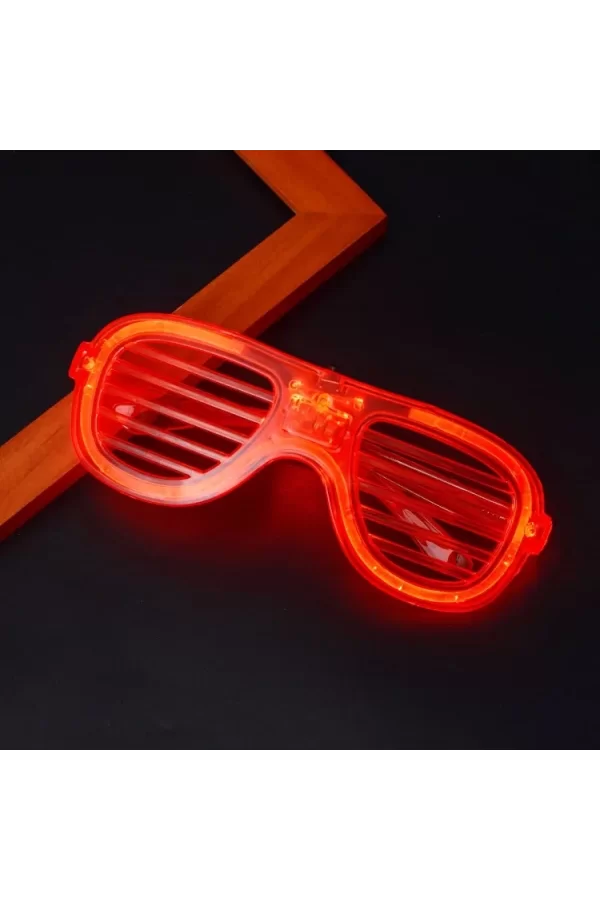 Nessiworld Kırmızı Led Işıklı Parti Gözlüğü - Neon Glow Şerit Gözlük 3 Modlu