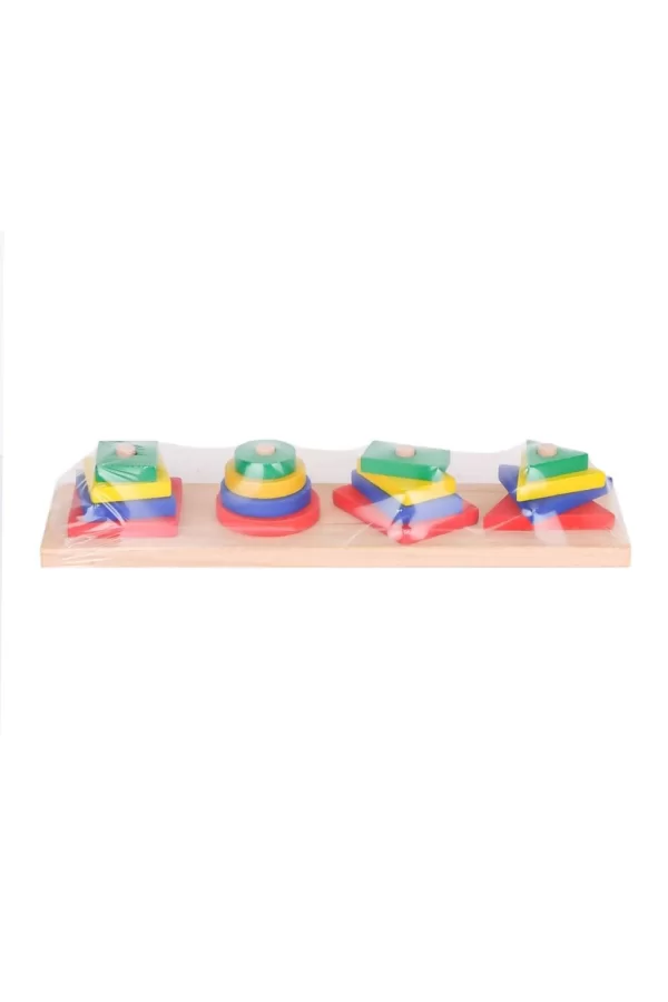 Nessiworld  KR006 Woodoy Renkli Geometrik Şekiller -Karsan  Oyuncak