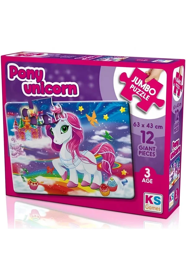 Nessiworld  KS Games Pony Unicorn 12 Parça Jumbo Boy Puzzle
