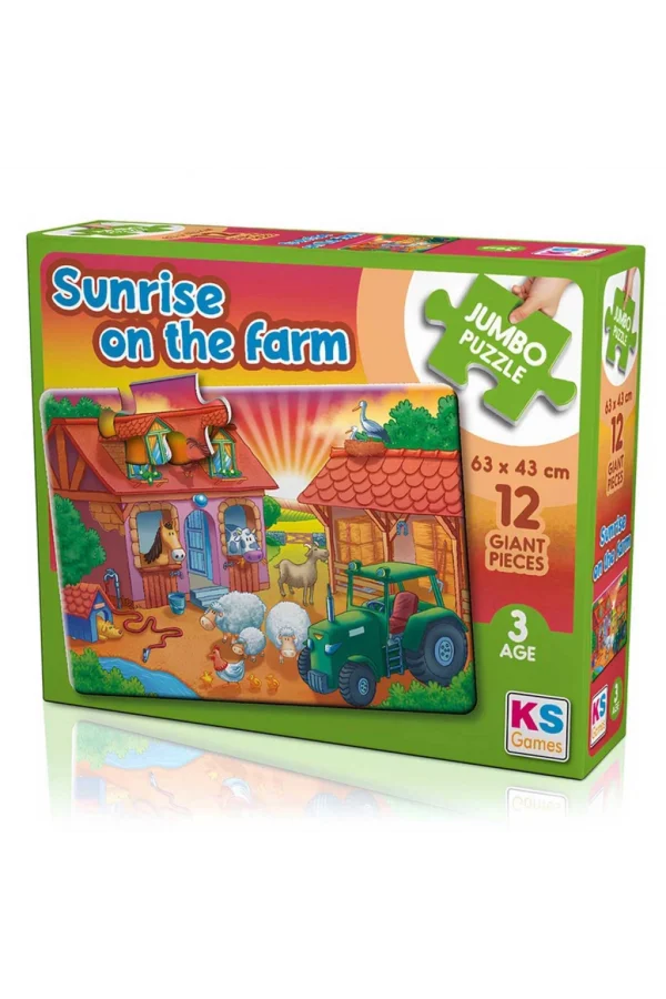Nessiworld  KS Games Sunrise On The Farm 12 Parça Puzzle