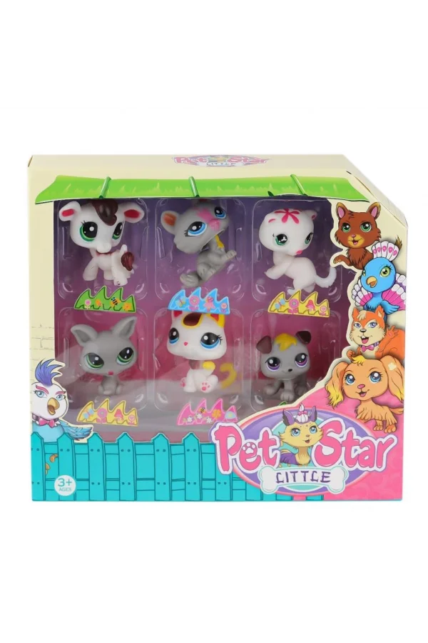 Nessiworld  KZL-3046A3 Pet Star 6lı Miniş Seti -Kızılkaya Oyuncak