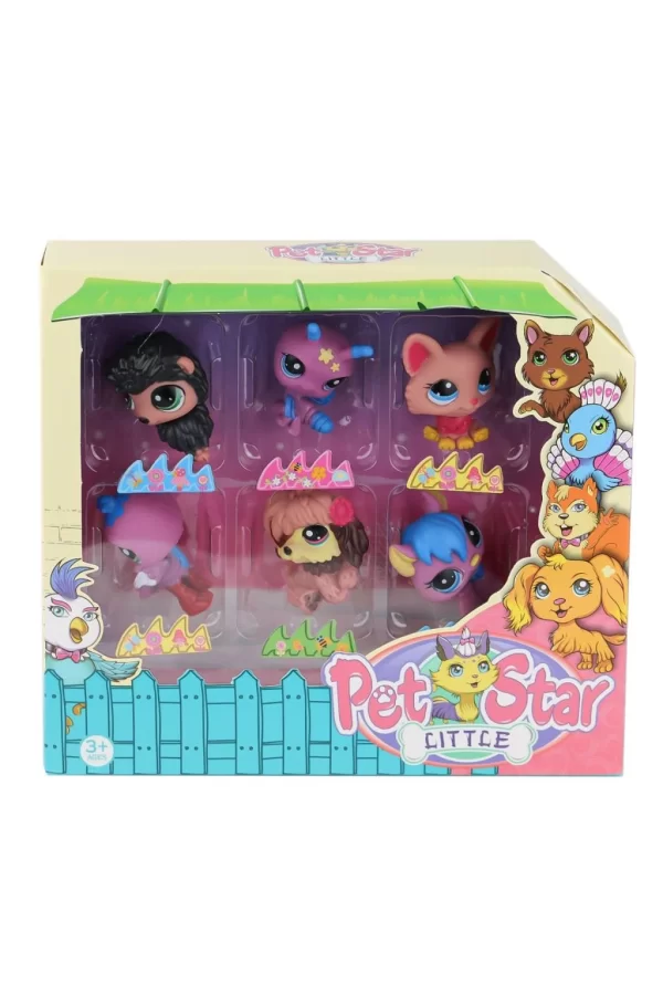 Nessiworld  KZL-3046A4 Pet Star 6lı Miniş Seti -Kızılkaya Oyuncak