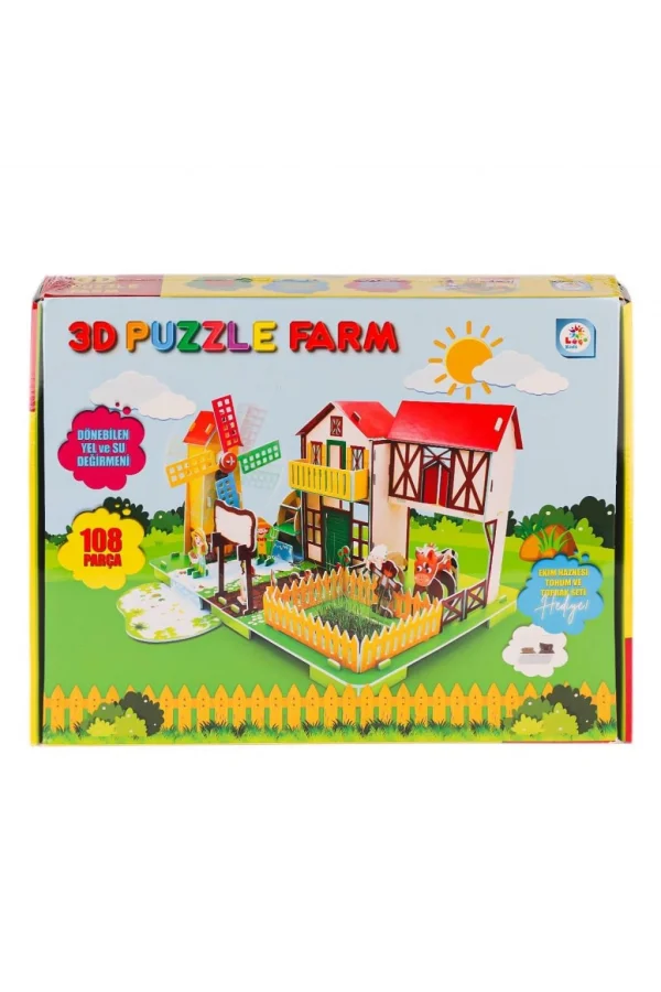 Nessiworld  LC0115 3D Boyutlu Çiftlik Puzzle -Laçokids