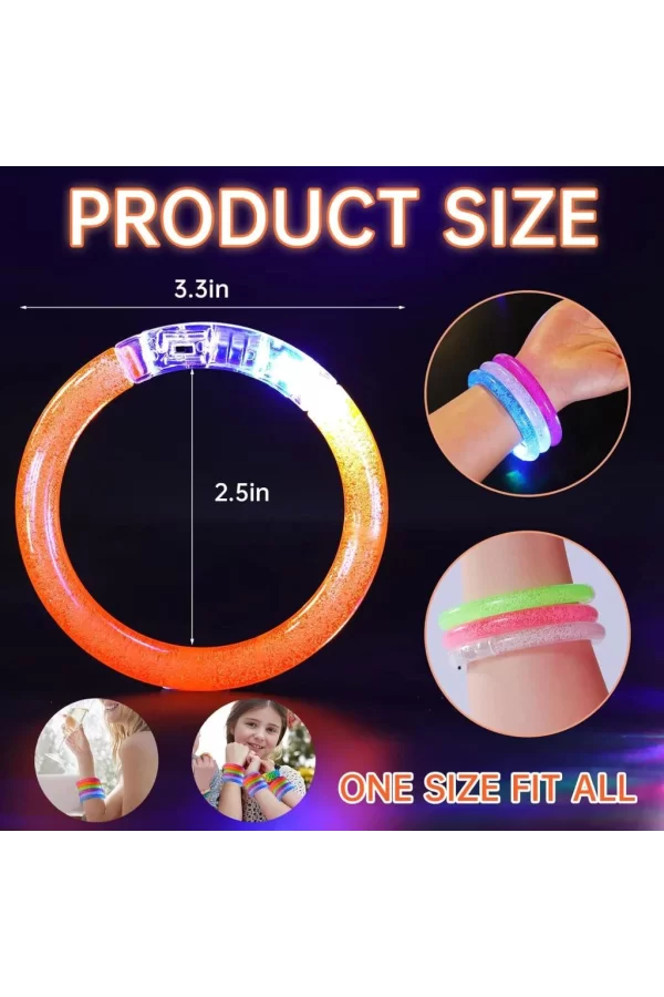 Nessiworld  Led Işıklı Pilli Işıklı Rengarenk Bileklik Işıklı Bilezik Karışık Renk 1 Adet