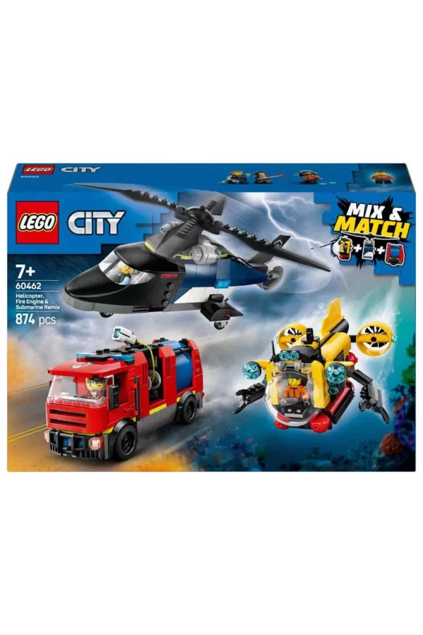 Nessiworld  LEGO City Helikopter, İtfaiye Kamyonu ve Denizaltı Karışımı 60462