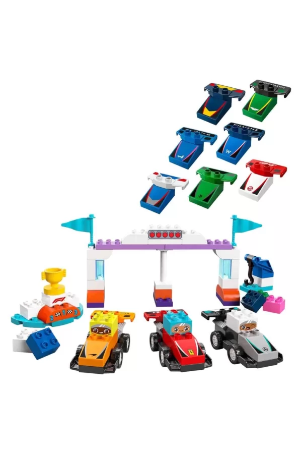 Nessiworld  LEGO DUPLO Kasabası F1 Takımı Yarış Arabaları ve Sürücüler 10445
