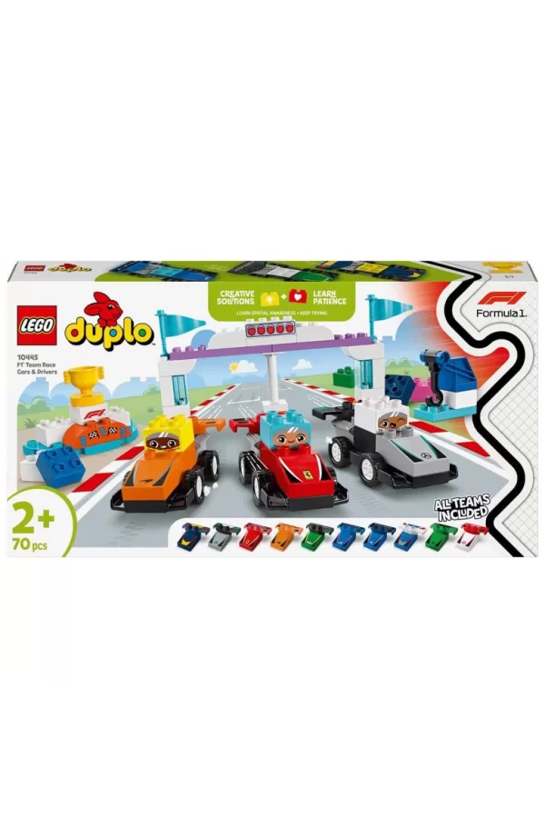 Nessiworld  LEGO DUPLO Kasabası F1 Takımı Yarış Arabaları ve Sürücüler 10445