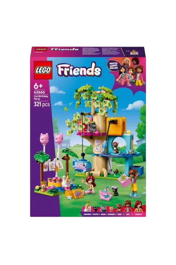 Nessiworld LEGO Friends Kedi Doğum Günü Partisi ve Ağaç Ev 42666