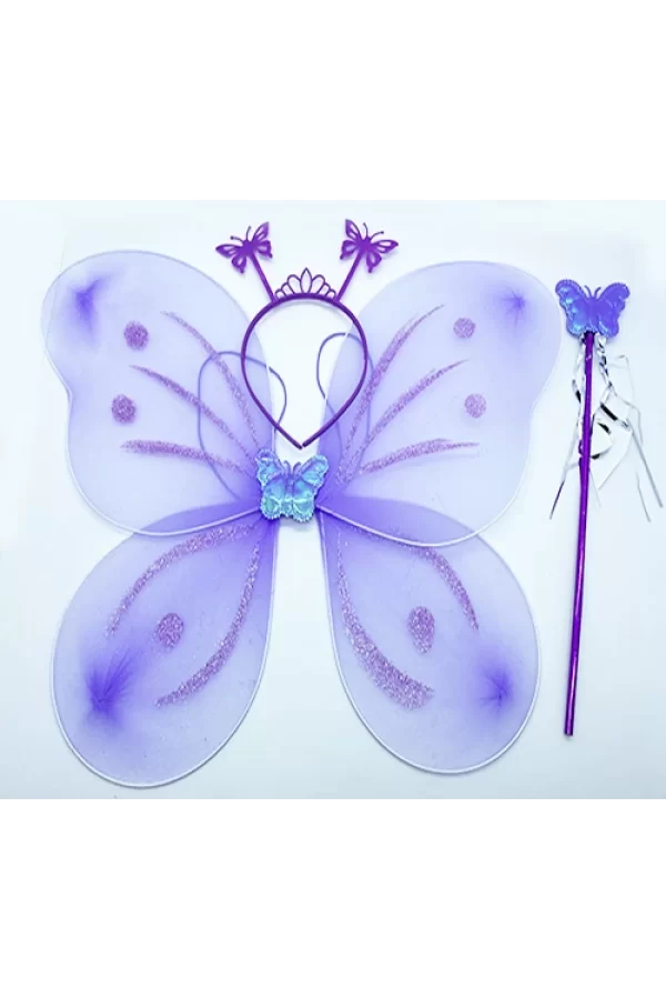 Nessiworld  Lila Renk Kelebek Kanadı Tacı ve Sopası 50x37 cm